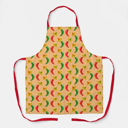 Dag van de Dode Mexicaan Chilis Patterned Schort (Voorkant)