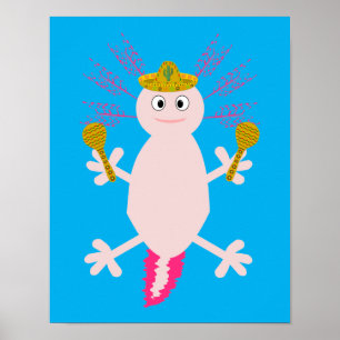 Dag van de dode Mexicaanse Axolotl Poster