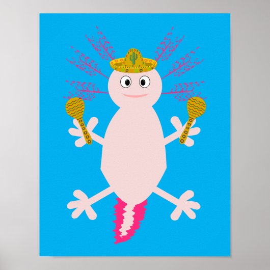 Dag van de dode Mexicaanse Axolotl Poster (Voorkant)