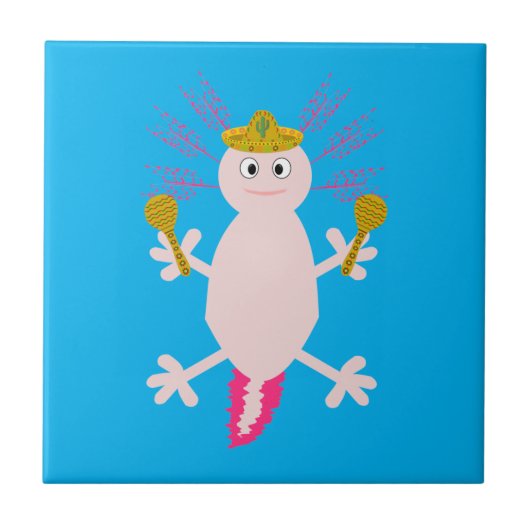 Dag van de dode Mexicaanse Axolotl Tegeltje (Voorkant)