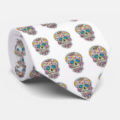 Dag van de dode Mexicaanse Calavera Sugar Skull Stropdas (Opgerold)
