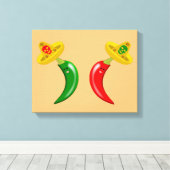 Dag van de Dode Mexicaanse Chilis Canvas Afdruk (Insitu (Houten vloer))