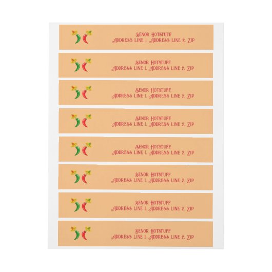 Dag van de Dode Mexicaanse Chilis Custom Adreslabel Wikkel (Vel)