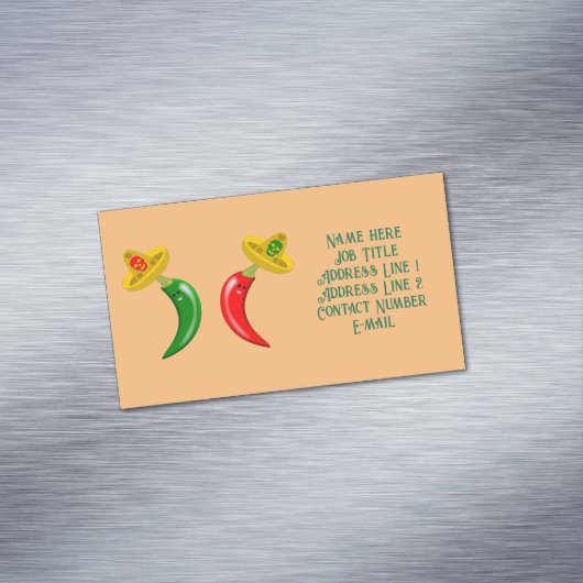 Dag van de Dode Mexicaanse Chilis Custom Magnetisch Visitekaartje (Voorbeeld)
