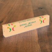 Dag van de Dode Mexicaanse Chilis Custom Naambordje (Zijkant)