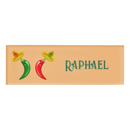 Dag van de Dode Mexicaanse Chilis Custom Name Naambadge (Voorkant)