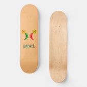 Dag van de Dode Mexicaanse Chilis Custom Name Skateboard (Voorkant)