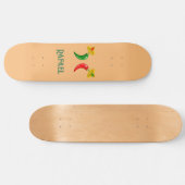 Dag van de Dode Mexicaanse Chilis Custom Name Skateboard (Horizontaal)