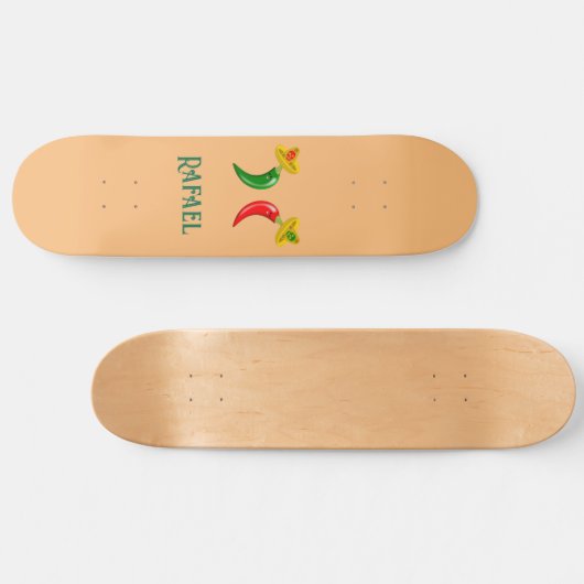 Dag van de Dode Mexicaanse Chilis Custom Name Skateboard (Horizontaal)