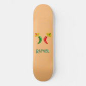 Dag van de Dode Mexicaanse Chilis Custom Name Skateboard (Voorkant)