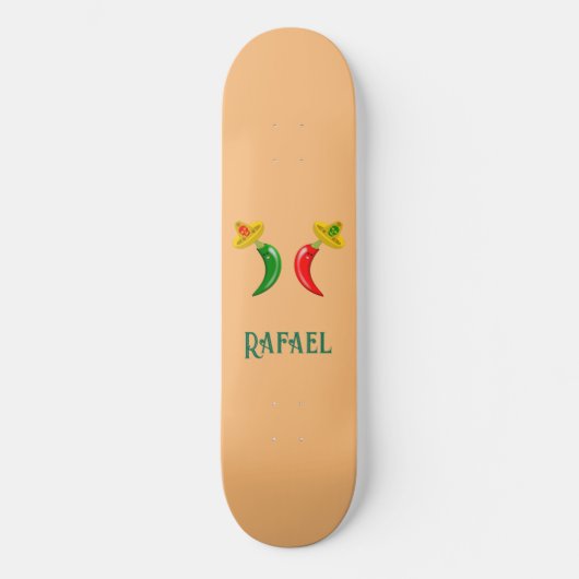 Dag van de Dode Mexicaanse Chilis Custom Name Skateboard (Voorkant)