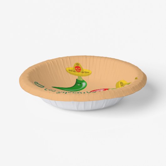 Dag van de Dode Mexicaanse Chilis Custom Papieren Kommen (Gebogen)