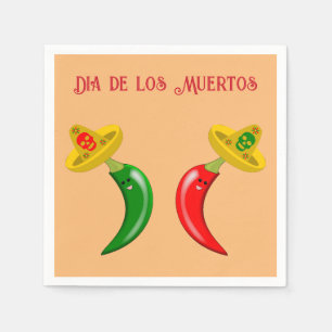 Dag van de Dode Mexicaanse Chilis Custom Servet