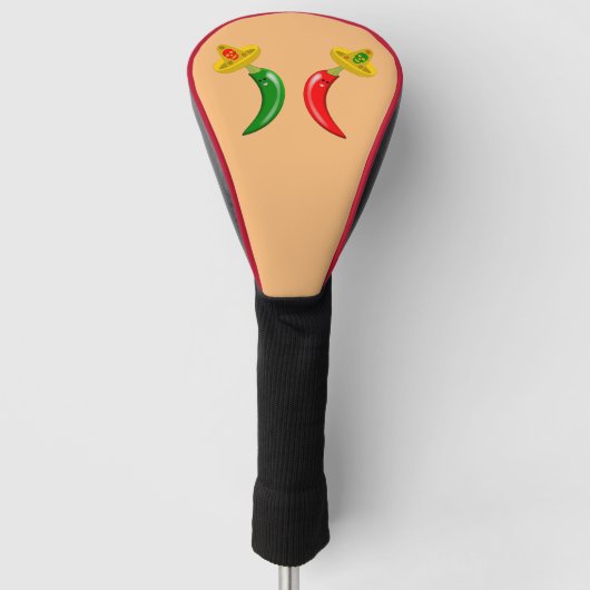 Dag van de Dode Mexicaanse Chilis Golfheadcover (Voorkant)
