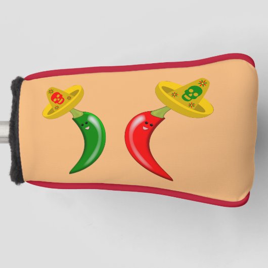 Dag van de Dode Mexicaanse Chilis Golfheadcover (Voorkant)