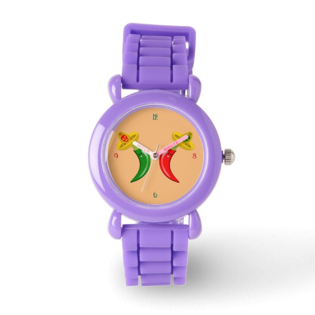 Dag van de Dode Mexicaanse Chilis Horloge (Voorkant)