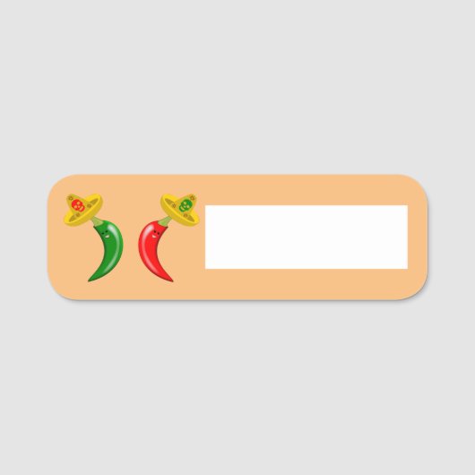 Dag van de Dode Mexicaanse Chilis Naamplaatje (Voorkant)
