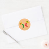 Dag van de Dode Mexicaanse Chilis Ronde Sticker (Envelop)