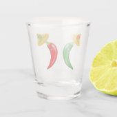Dag van de Dode Mexicaanse Chilis Shot Glas (Achterkant)
