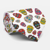 Dag van de dode Mexicaanse kleurrijke suikerschede Stropdas (Opgerold)