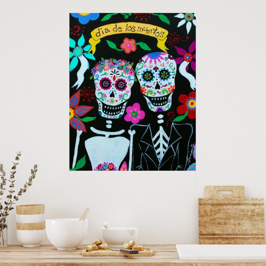 DAG VAN DE DODE MEXICAANSE KUNSTKOPELE POSTERS (Keuken)