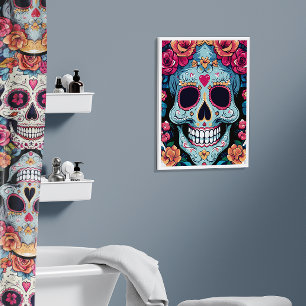 Dag van de Dode Mexicaanse Suikerschedel Perfect Poster