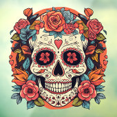Dag van de Dode Mexicaanse Suikerschedel Raamsticker (Vel 3)