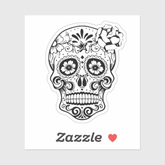 Dag van de dode Mexicaanse suikerschedel Sticker (Vel)