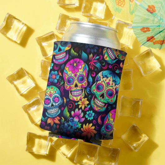 Dag van de Dode Neon Sugar Skulls Blikjeskoeler (Insitu Zomer)