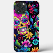 Dag van de Dode Neon Sugar Skulls Case-Mate iPhone Case (Achterkant)