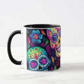 Dag van de Dode Neon Sugar Skulls Mok (Links)
