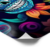 Dag van de Dode Neon Sugar Skulls Perfect Poster (Hoek)