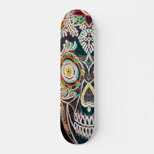 Dag van de dode neongloed skateboard (Voorkant)