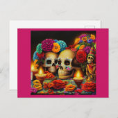 Dag van de Dode Offrendas 3 Feestdagenkaart (Voorkant / Achterkant)
