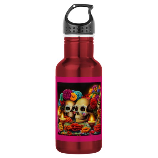 Dag van de Dode Offrendas 3 Waterfles (Voorkant)