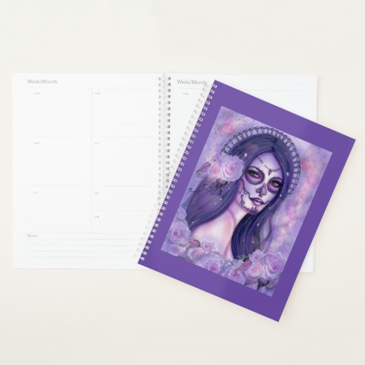 Dag van de dode paarse rozen en vlinders Renee Planner (Display)