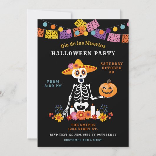 Dag van de dode partij Halloween Kaart (Voorkant)