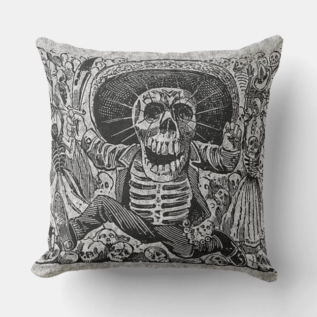 Dag van de Dode Pillow - José Guadalupe Posada Kussen (Voorkant)