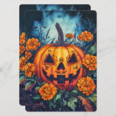 Dag van de Dode Pompoen met Marigold Surround Kaart (Voorkant / Achterkant)