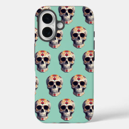 Dag van de dode schedel 2 iPhone 16 hoesje