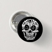Dag van de dode schedel 2 ronde button 3,2 cm (Voorkant /achterkant)