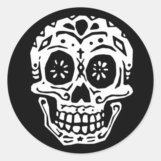 Dag van de dode schedel 2 ronde sticker (Voorkant)