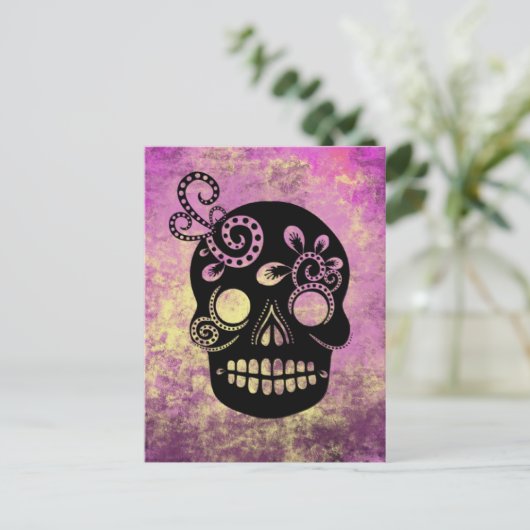 Dag van de dode schedel briefkaart (Staand voorkant)