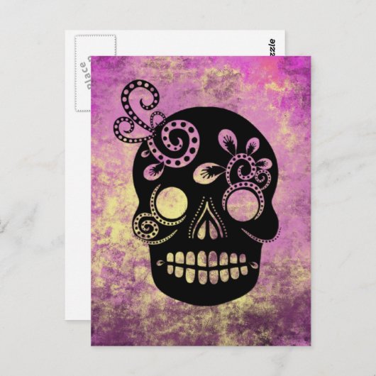 Dag van de dode schedel briefkaart (Voorkant / Achterkant)