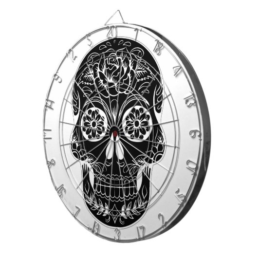 Dag van de dode schedel dartbord (Voorkant Rechts)