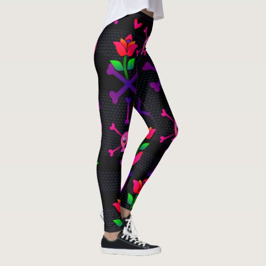 Dag van de Dode Schedel en Botten Leggings (Rechts)