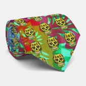 Dag van de dode schedel - Gele Stropdas van de sch (Opgerold)