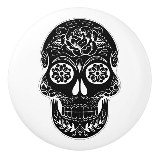 Dag van de dode schedel keramische knop (Voorkant)