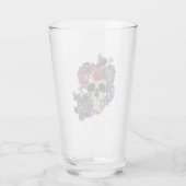Dag van de dode schedel met bloemen glas (Achterkant)