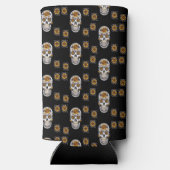 Dag van de dode schedel met bloemen patroon zwart (Achterkant)